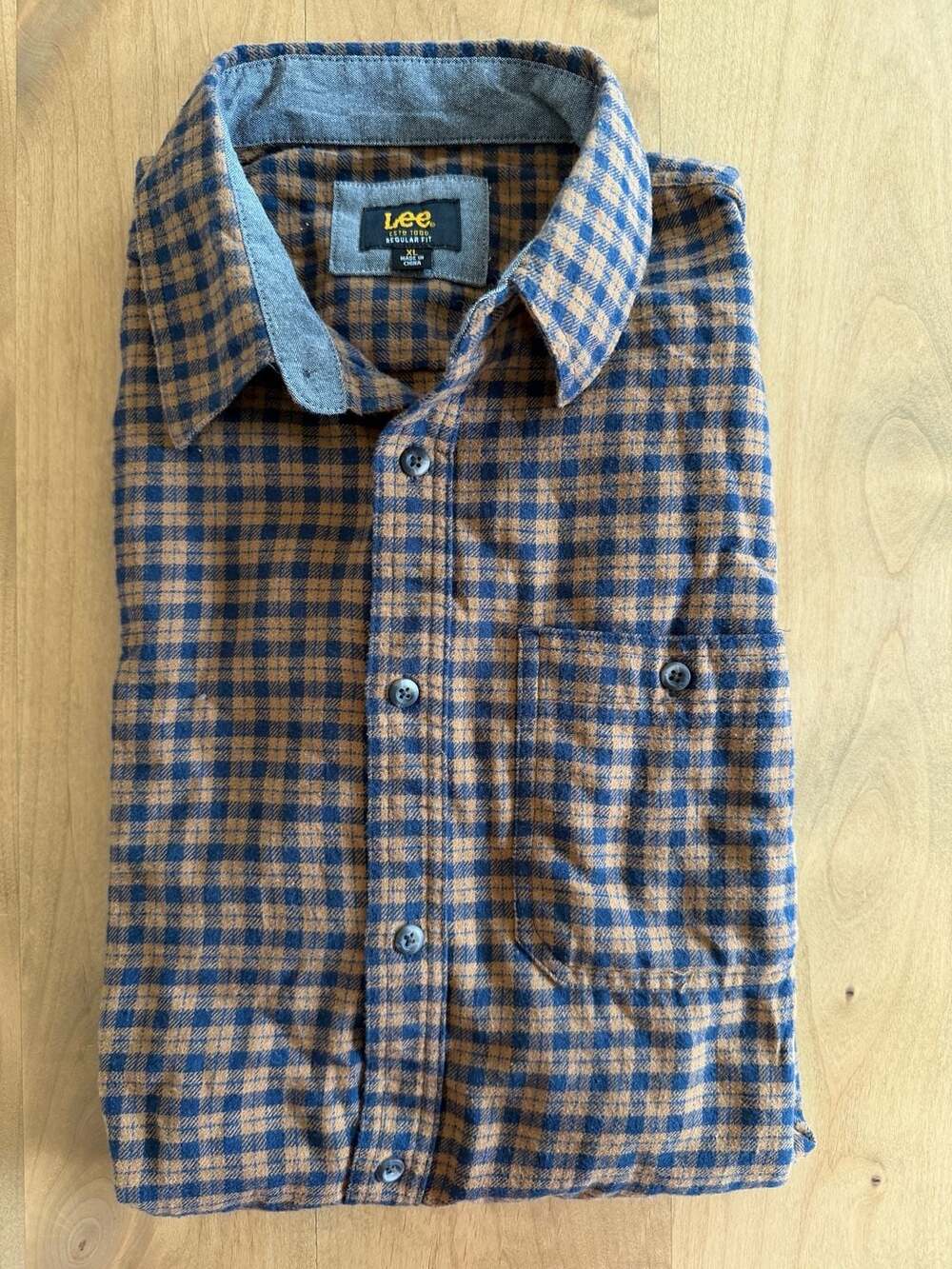 Lee Regular Fit Plaid Flannel Shirt Size XL
